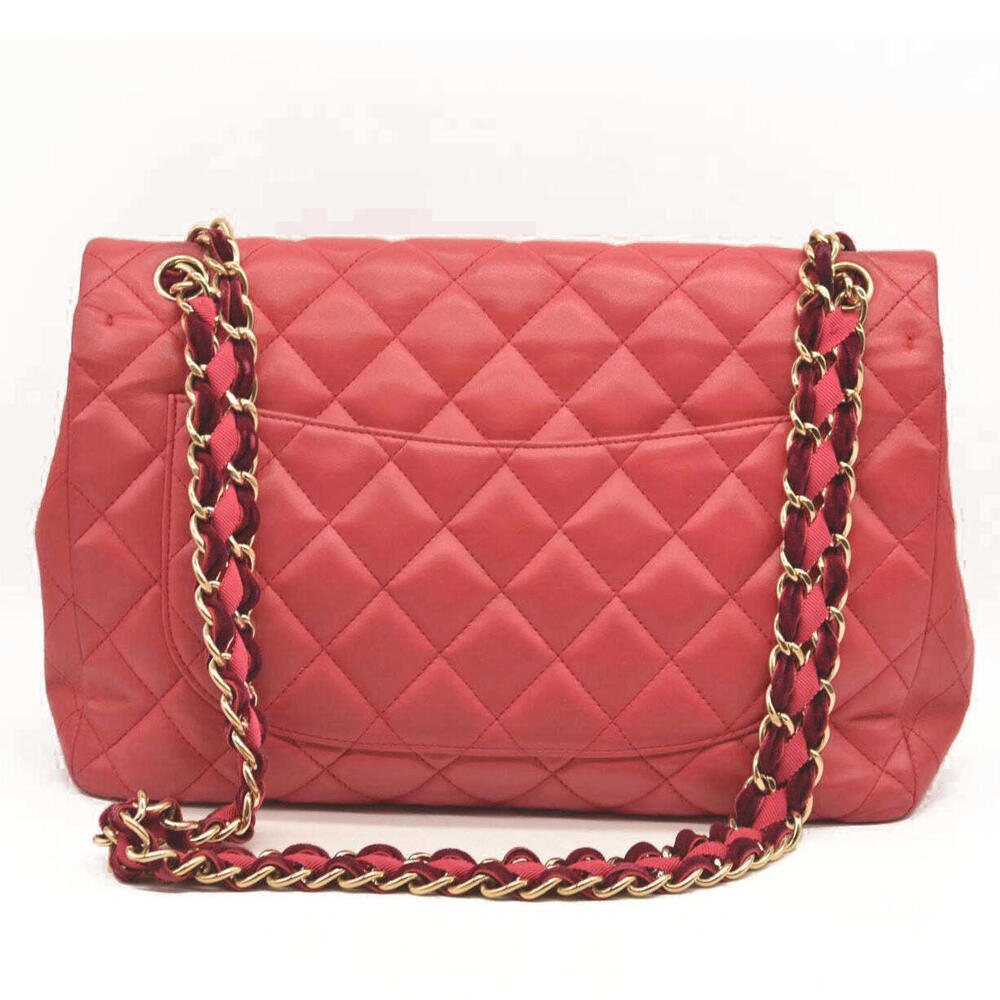 Karl Lagerfeld SIGNED CHANEL Classic Flap Jumbo Large Pink Leather Gold Hardware - Picture 4 of 15